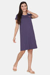 Rosaline Spatial Speckle Knit Cotton Knee Length Nightdress -Blue Ribbon — thumbnail 4